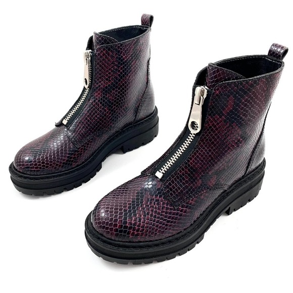 Marc Fisher Purple and Black Modern Chunky Combat Boots ankle boots - Picture 1 of 13